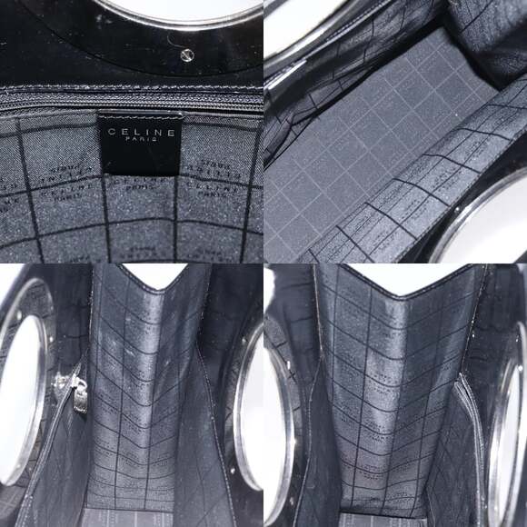 CELINE Hand Bag Enamel Black Silver - Picture 11 of 12